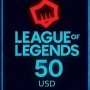 League Of Legends - 50 USD Riot Gift Card