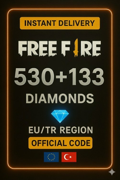 Free Fire 530+133 Elmas (EU + TR)