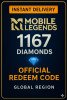 Mobile Legends 1167 Diamond