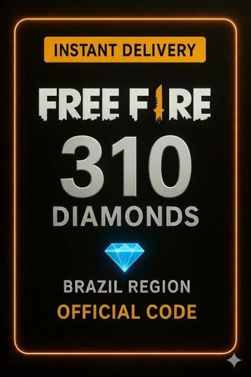 Free Fire - 310 Diamantes Código + 10% de Bônus Brazil