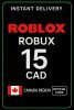 Roblox 15 CAD Game Card (CA)