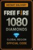 Free Fire 1080 + 108 Diamonds ( Global )