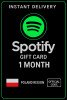 Spotify Gift Card Poland - 1 Month PL