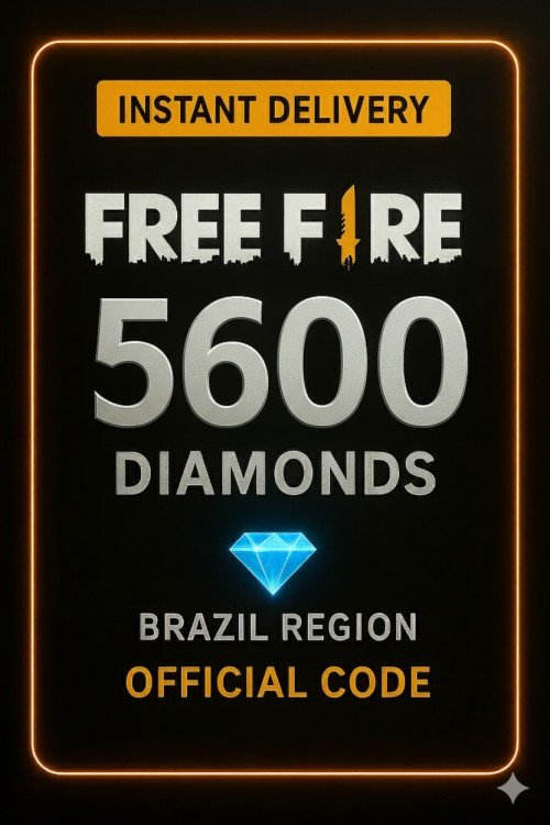 Free Fire - 5600 Diamantes Código + 10% de Bônus Brazil
