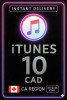 iTunes Gift Card 10 CAD CA