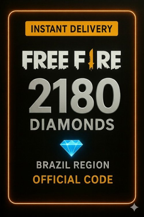 Free Fire - 2180 Diamantes Código + 10% de Bônus Brazil