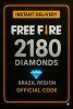 Free Fire - 2180 Diamantes Código + 10% de Bônus Brazil