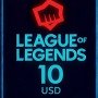 League Of Legends - 10 Usd Riot Gift Card