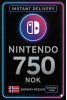 Nintendo eShop 750 NOK