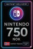 Nintendo eShop 750 NOK