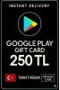 Google Play hediye kodu 250 TRY