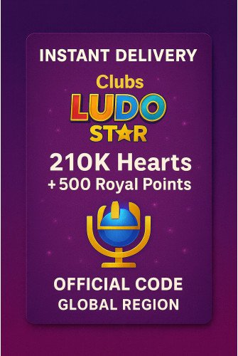 Clubs Ludo Star - 210K Hearts + 500 Royal Points
