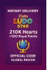 Clubs Ludo Star - 210K Hearts + 500 Royal Points
