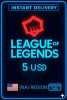 League Of Legends NA 5 Usd Riot Gift Card