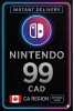 Nintendo eShop Prepaid Card - 99 CAD