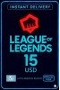 League Of Legends - 15 USD Riot Gift Card