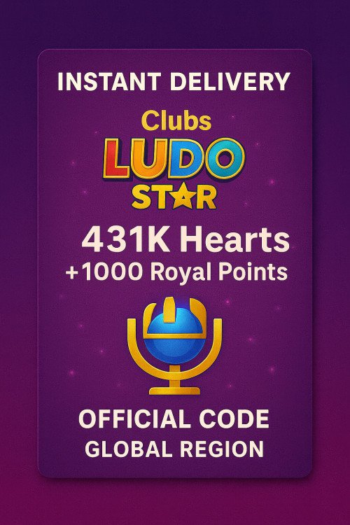 Clubs Ludo Star - 431K Hearts + 1000 Royal Points