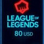 League Of Legends NA 80 Usd Riot Gift Card