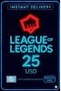 League Of Legends - 25 USD Riot Gift Card