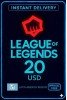 League Of Legends - 20 USD Riot Gift Card