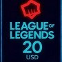 League Of Legends - 20 USD Riot Gift Card