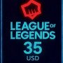 League Of Legends - 35 USD Riot Gift Card