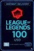 League Of Legends - 100 USD Riot Gift Card
