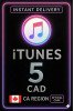 iTunes Gift Card 5 CAD CA
