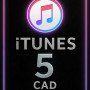 iTunes Gift Card 5 CAD CA