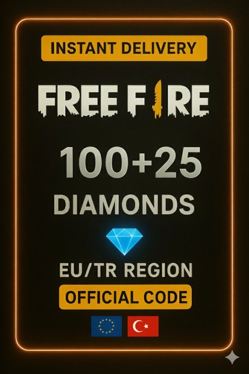Free Fire 100+25 Elmas (EU + TR)