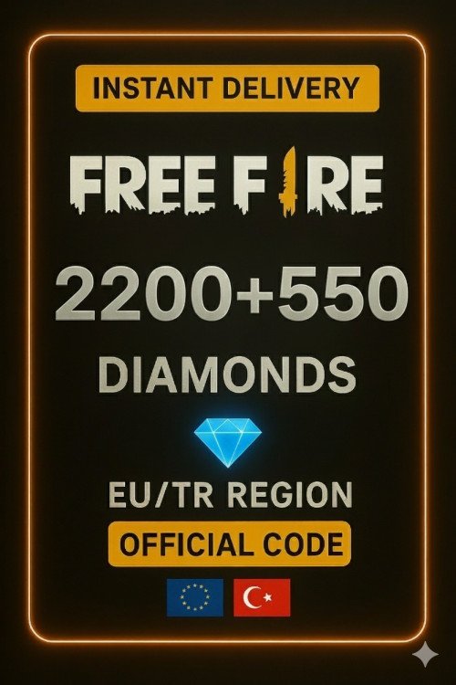 Free Fire 2200+550 Elmas (EU + TR)