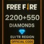 Free Fire 2200+550 Elmas (EU + TR)